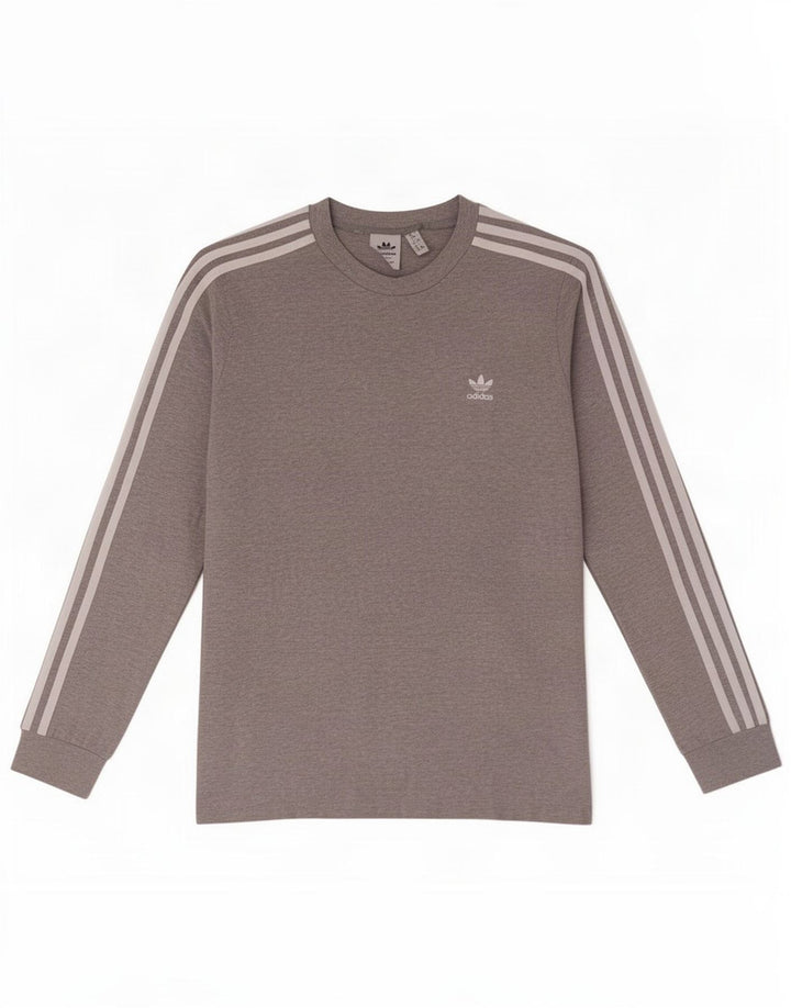 Adidas Damen Top Langarm UK 12 Mittelgraue Baumwolle
