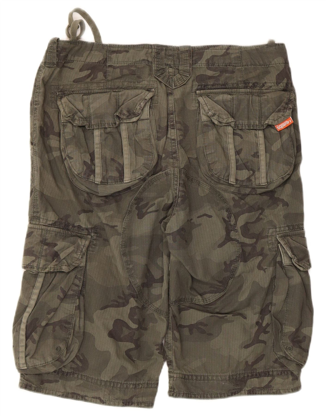 Superdry Herren Cargoshorts Medium W32 Khaki Camouflage Baumwolle