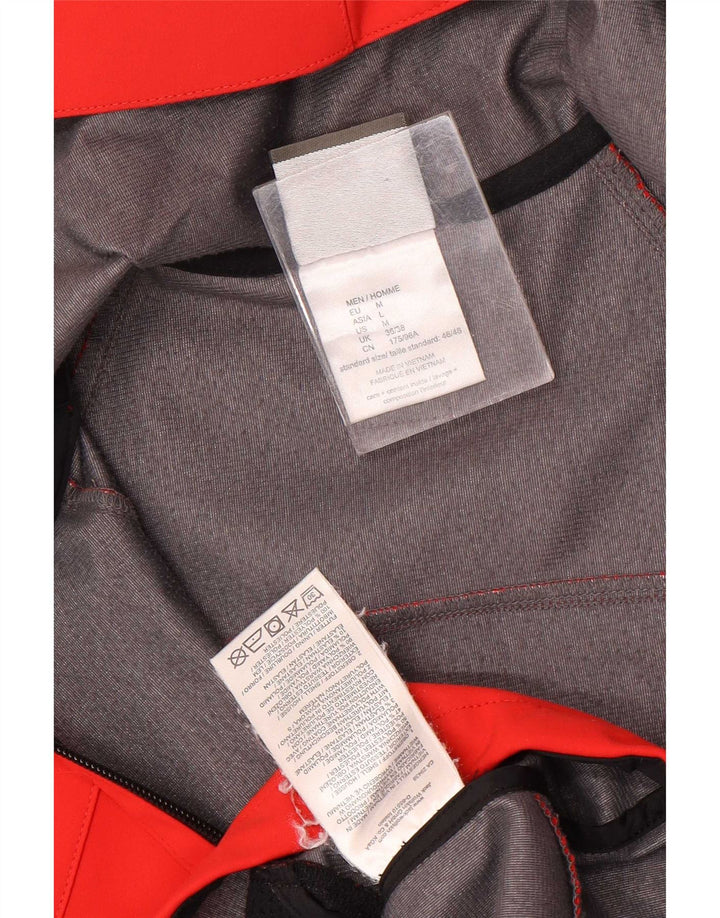 Jack Wolfskin Herren-Regenjacke mit Kapuze, UK 36/38, Mittelrot, Farbblock