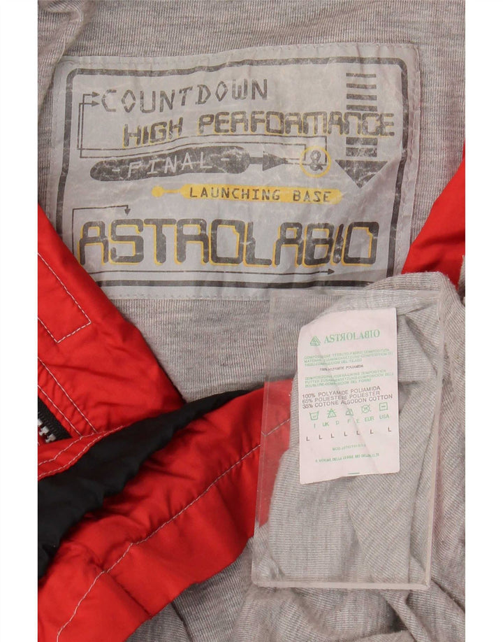 Astrolabio Herren-Windbreaker-Jacke, UK 16, Größe L, Rot, Colourblock-Polyamid
