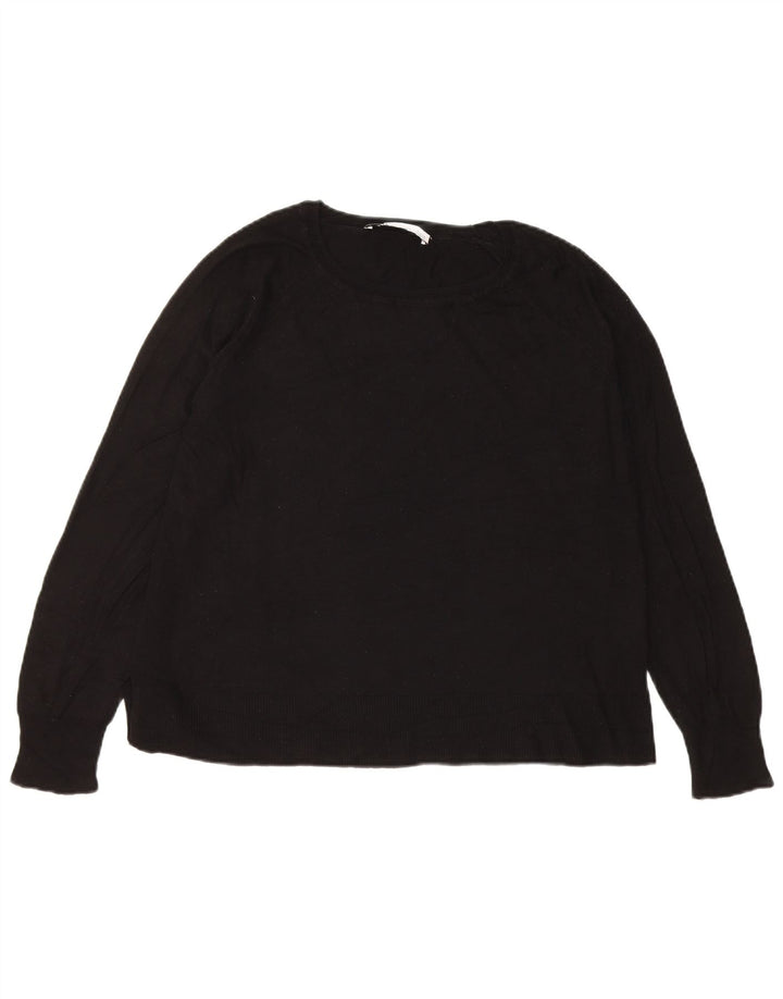 Zara Damen-Pullover mit U-Boot-Ausschnitt, Gr. 14, mittelschwarz