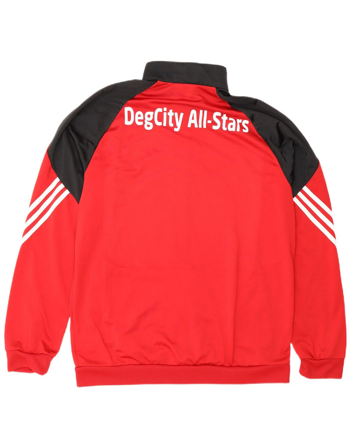 Adidas Herren-Trainingsanzug mit grafischem Oberteil, großes rotes Farbblock-Polyester