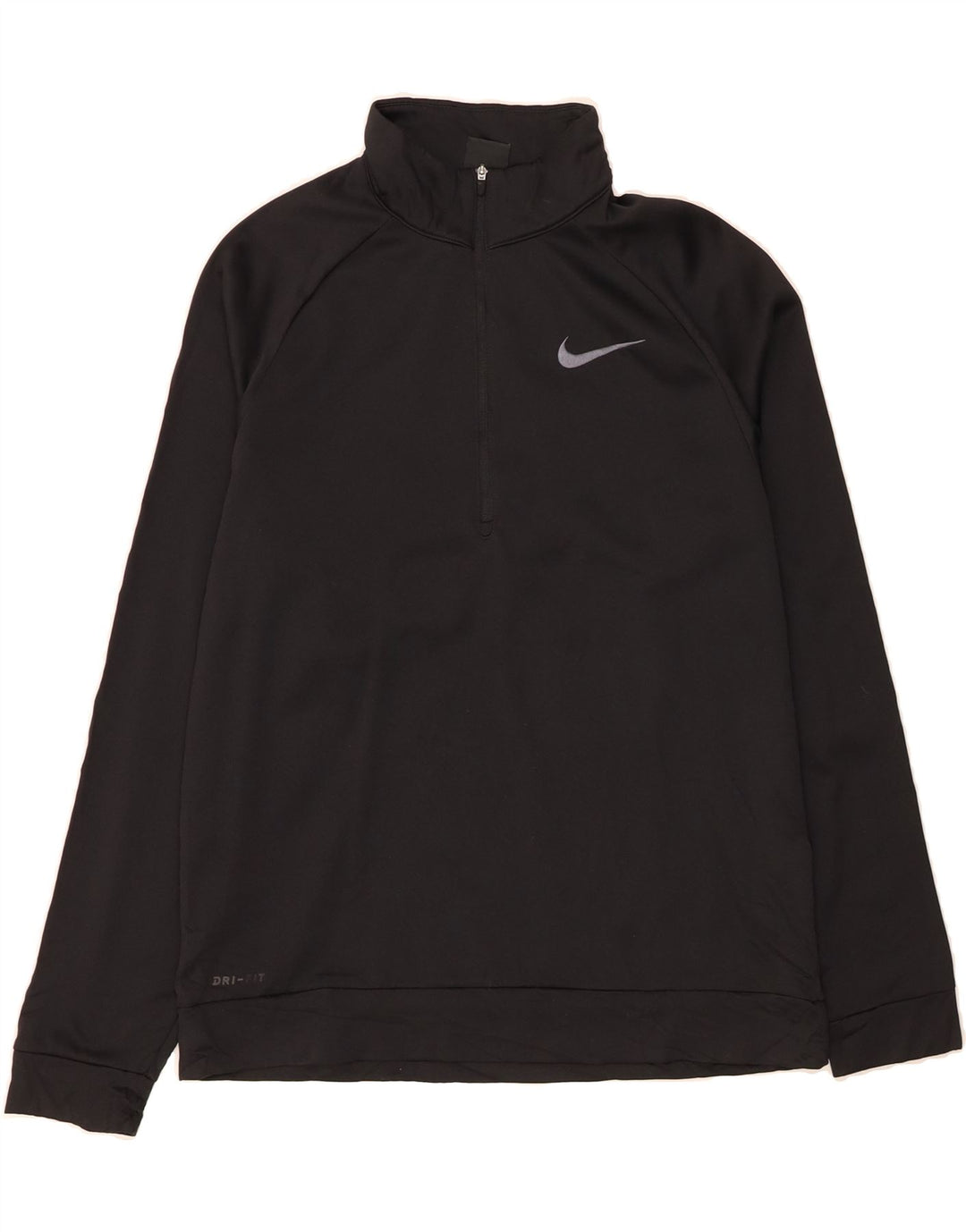 NIKE Mens Dri Fit Zip Neck Sweatshirt Jumper Medium Black Polyester Vintage Nike and Second-Hand Nike from Messina Hembry 