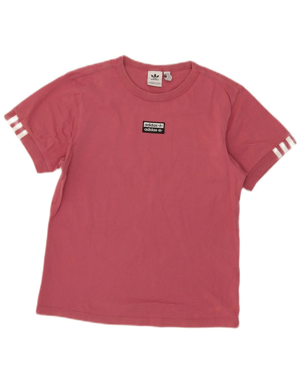 Adidas Damen T-Shirt Top UK 10 Small Rosa Baumwolle