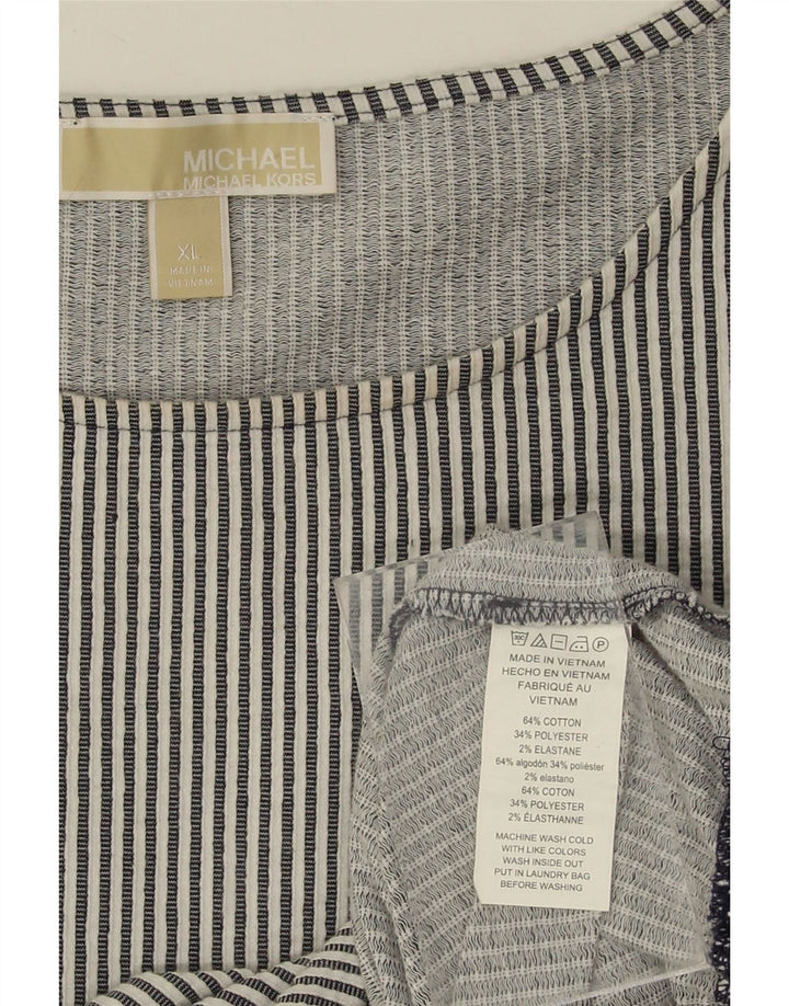 MICHAEL KORS Womens Blouse Top UK 18 XL Grey Striped Cotton Vintage Michael Kors and Second-Hand Michael Kors from Messina Hembry 