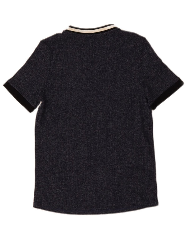 Marks & Spencer Damen T-Shirt Top UK 14 Medium Marineblau meliert