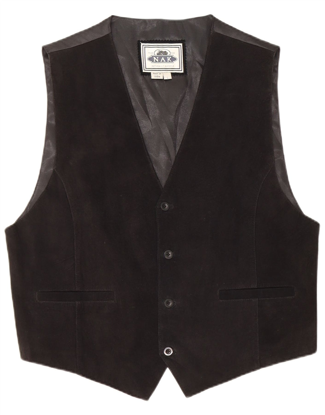 Vintage Herren Lederweste Groß Schwarz