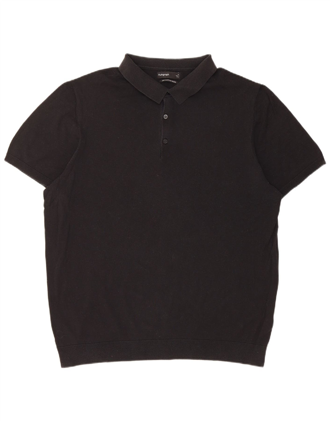 Marks & Spencer Herren-Poloshirt XL, schwarze Seide
