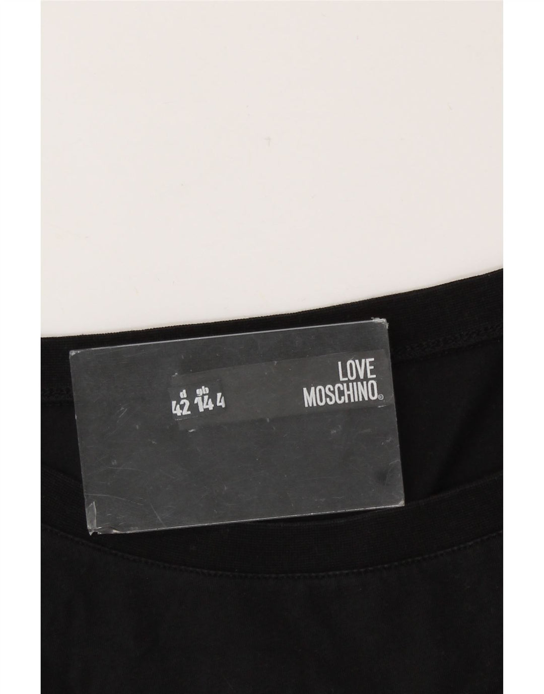Moschino Damen Grafik-T-Shirt-Oberteil UK 14 Large Schwarz