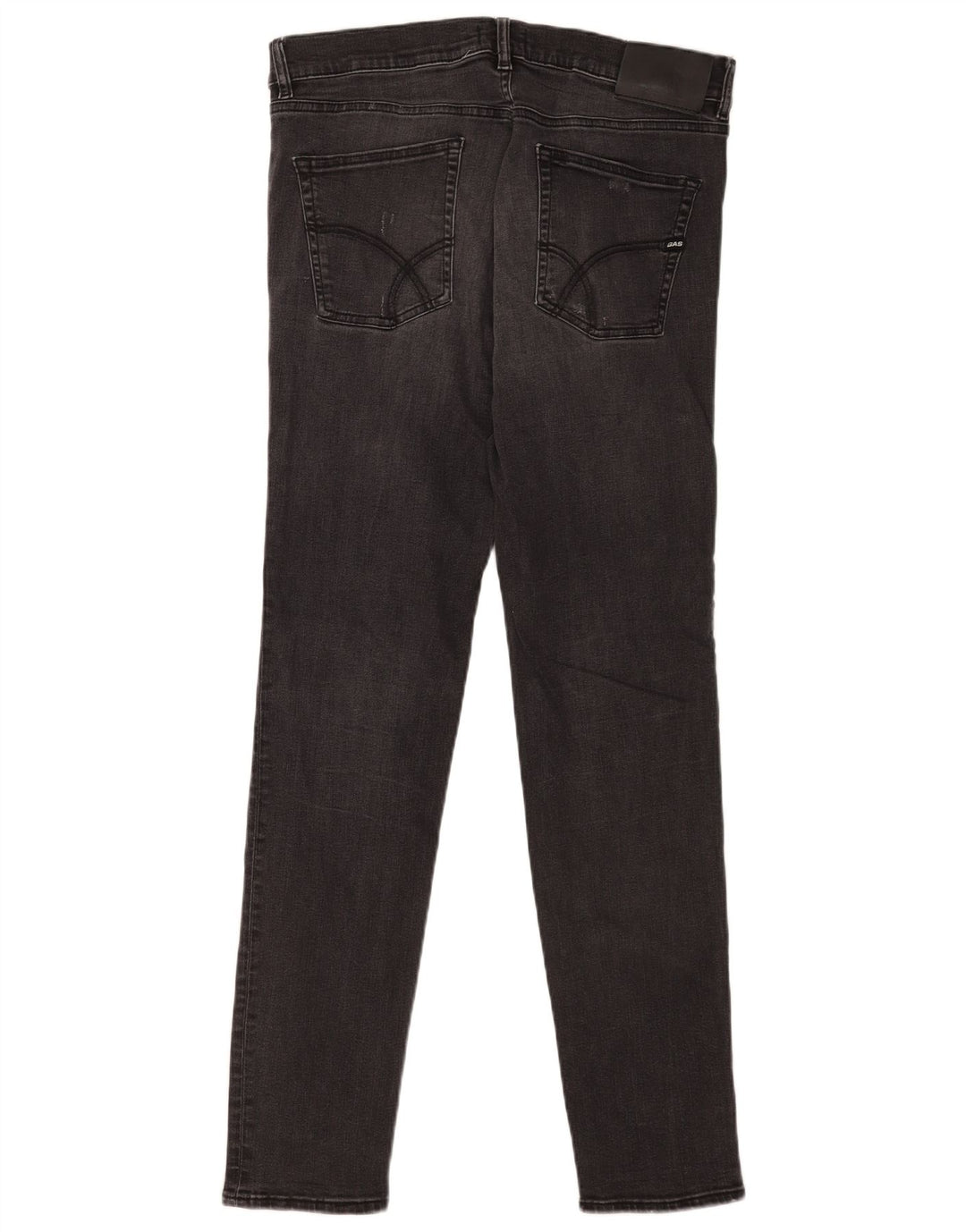 Gas Herren Distressed Slim Jeans W33 L34 Schwarze Baumwolle