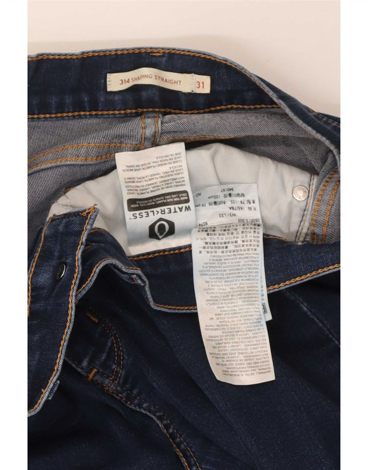 Levi's Damen 314 Shaping Straight Jeans W31 L32 Blaue Baumwolle