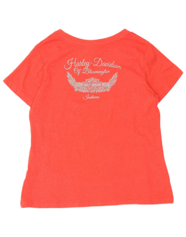 Harley Davidson Womens Graphic T-Shirt Top UK 16 Large Red Cotton