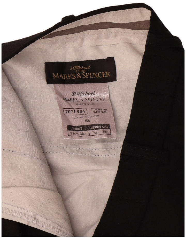 Marks & Spencer Herren St. Michael Gerade Anzughose W36 L29 Schwarz