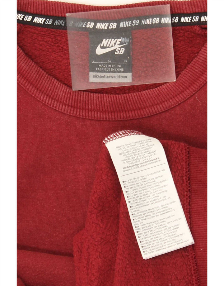 Nike Herren-Sweatshirt-Pullover, groß, Burgunderrot, Baumwolle