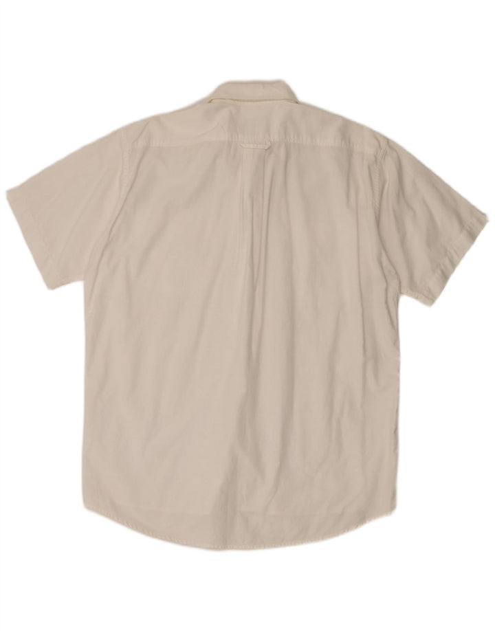 Lacoste Herren-Kurzarmhemd, Größe 40, mittelweiße Baumwolle
