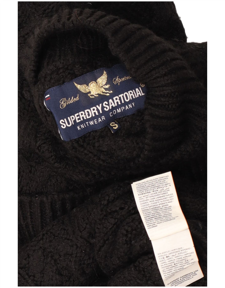 Superdry Damen-Pullover mit Rollkragen, übergroß, Gr. 10, Schwarz