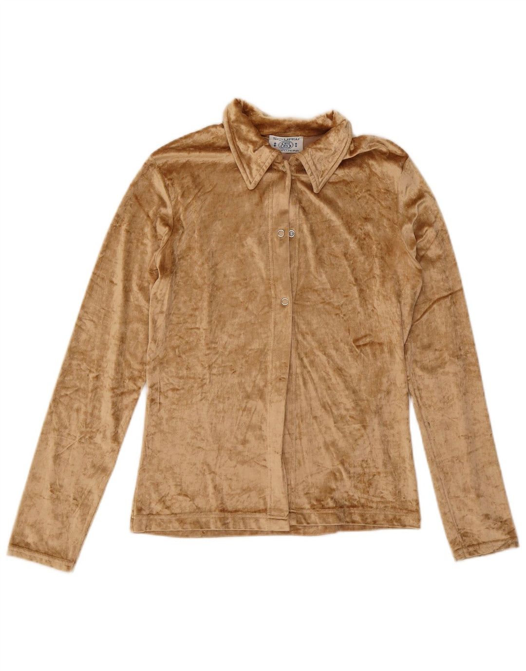 SQUAW Damen-Hemdbluse aus Velours, UK 12, Mittelbeige, Acryl