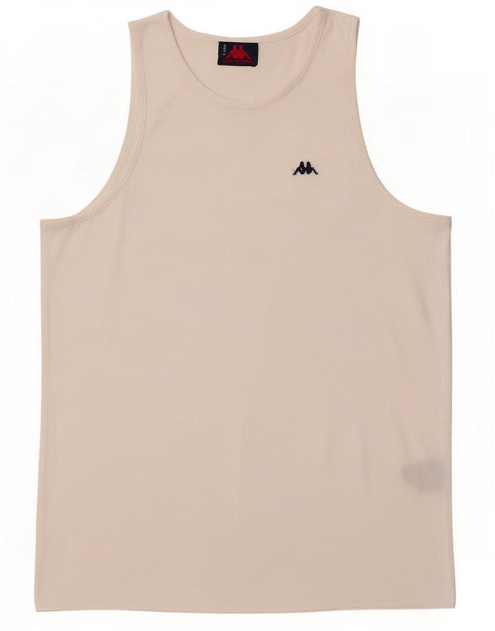 Kappa Herren-Trägershirt, groß, weiße Baumwolle