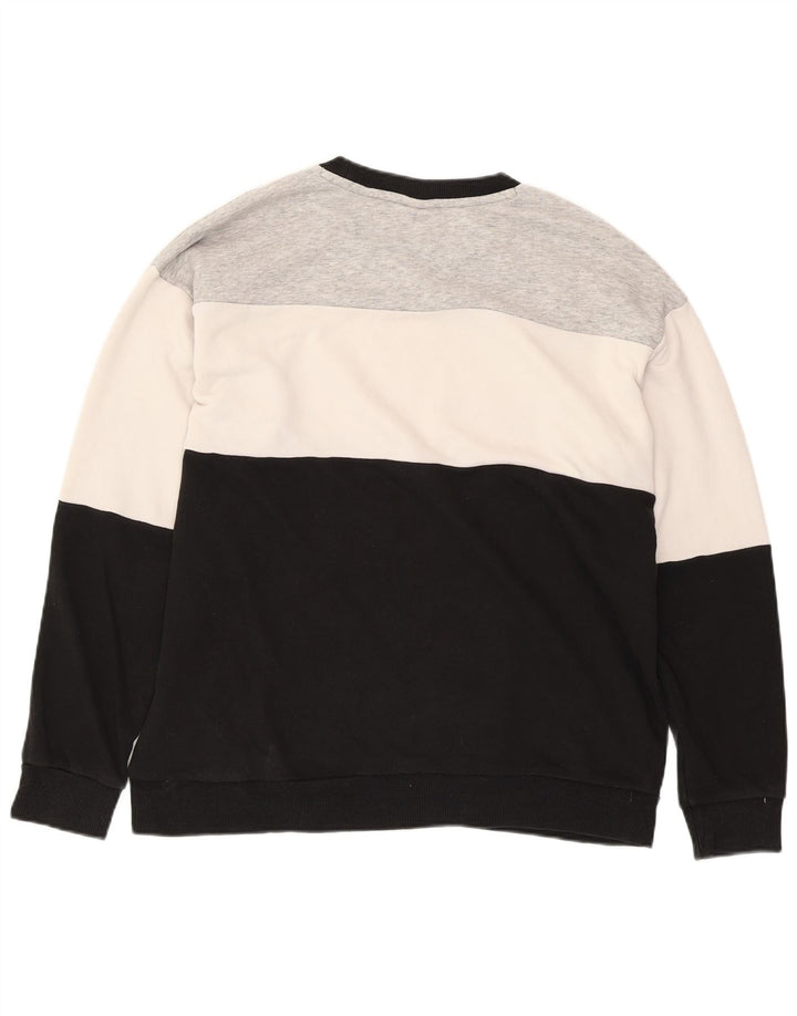 PUMA Damen Graphic Sweatshirt Pullover UK 14 Large Schwarz Colourblock