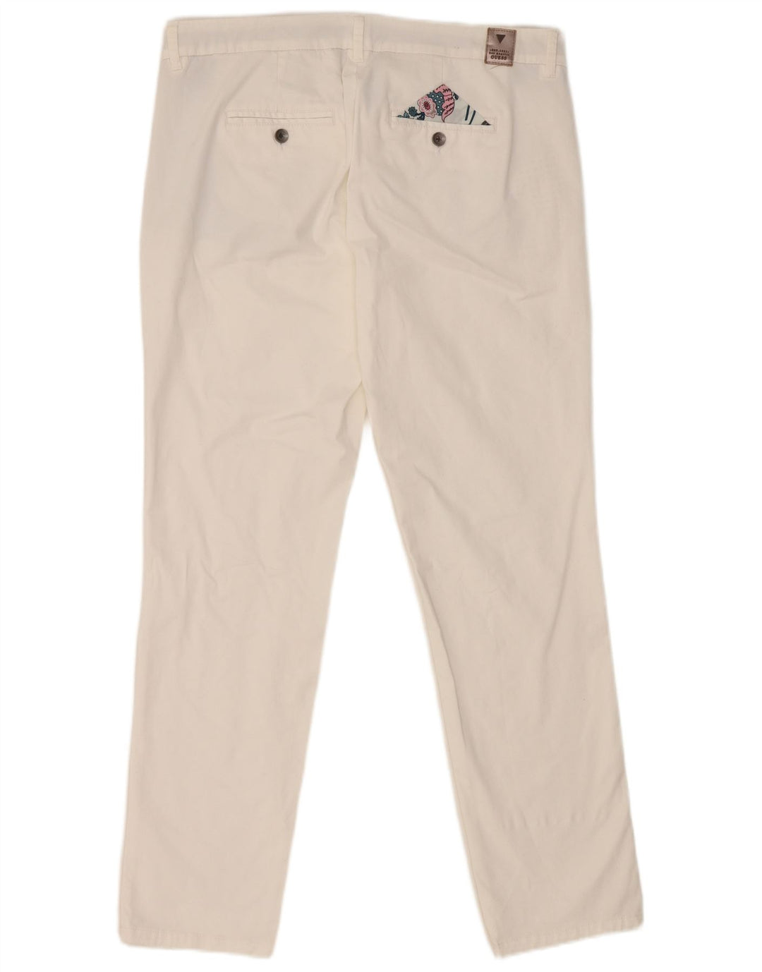 Guess Damen Berta Slim Fit Chinohose W34 L29 Weiß
