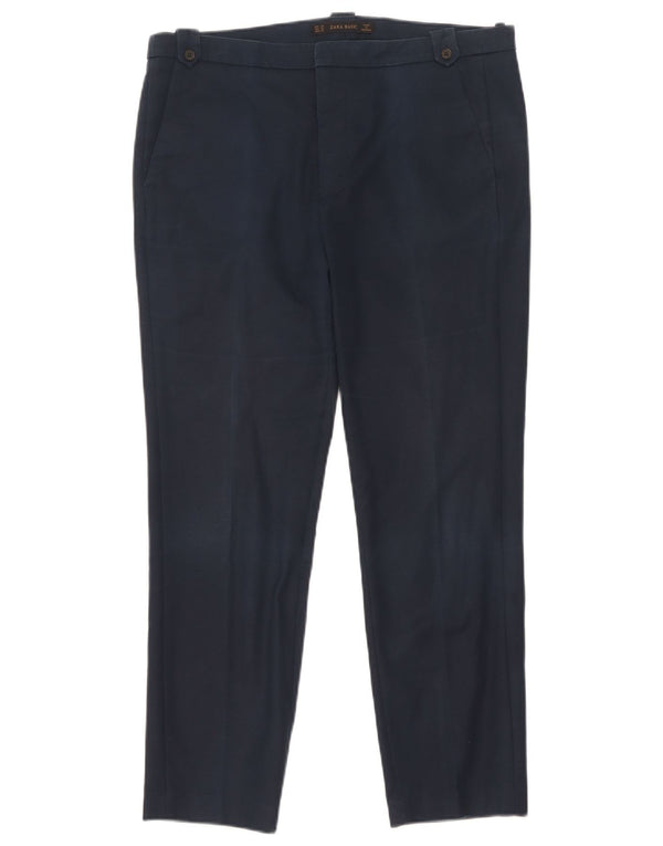 Zara Slim Chino-Hose für Damen, EU 38, Größe S, W28, L26, Marineblau, Baumwolle