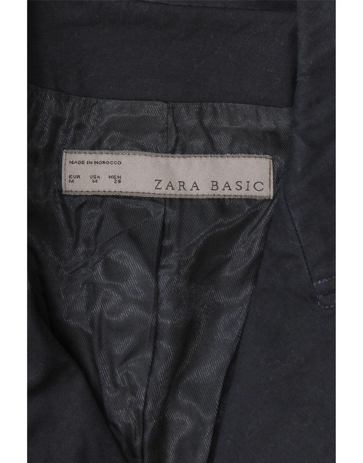 Zara Damen 1-Knopf-Blazerjacke UK 12 Mittelmarineblau