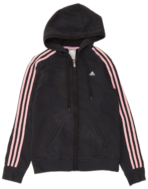 Adidas Damen Climalite Zip Hoodie Pullover UK 4/6 XS Schwarz