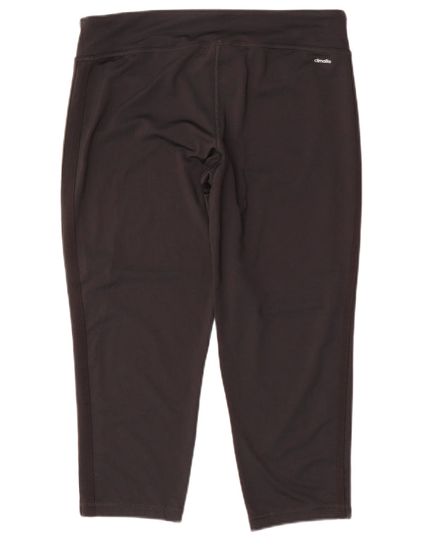 Adidas Damen Capri-Leggings UK 16 Large Schwarz Polyester