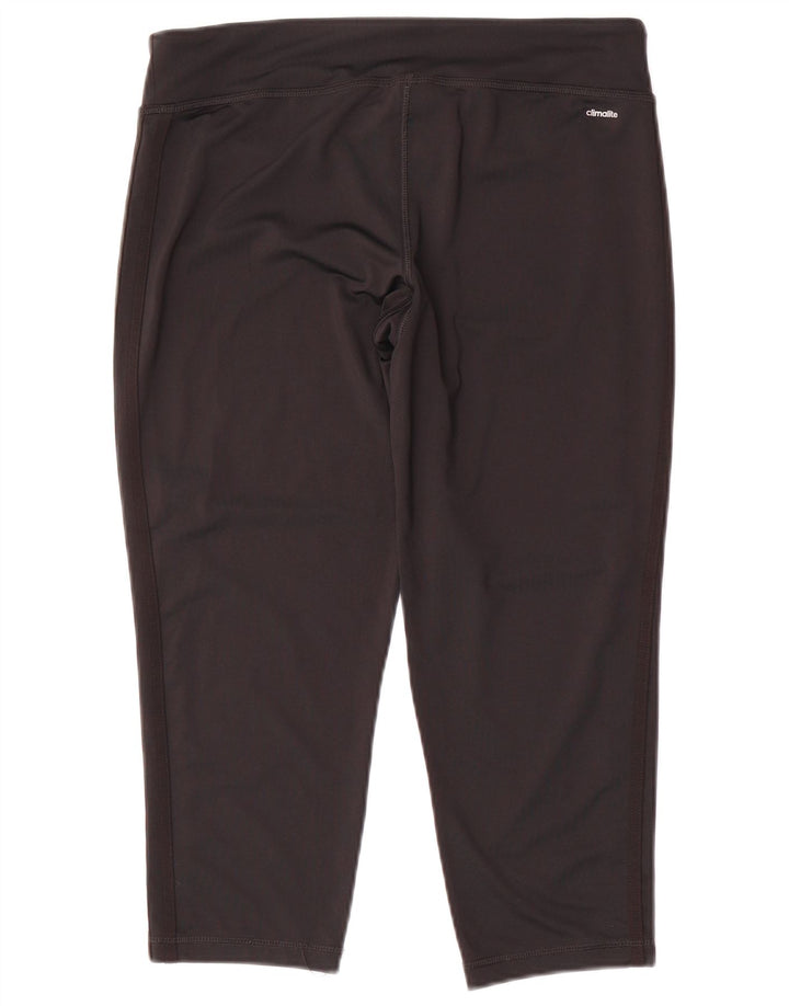 Adidas Damen Capri-Leggings UK 16 Large Schwarz Polyester