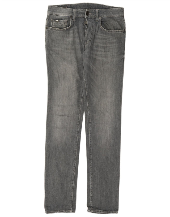 Gas Damen Slim Jeans W30 L34 Graue Baumwolle