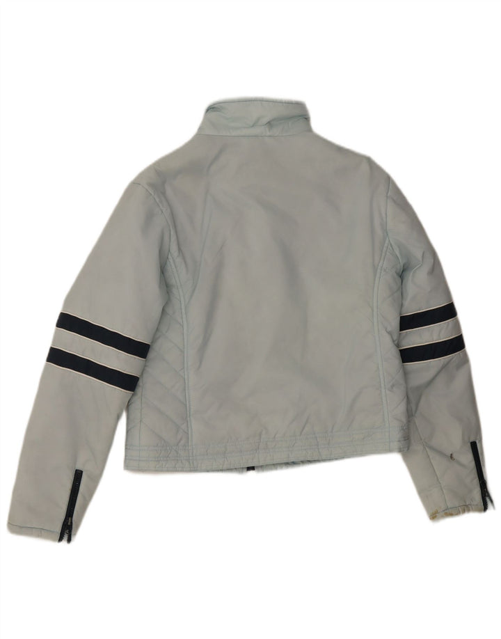 CLOCK HOUSE Wattierte Damenjacke UK 16 Large Blaues Colourblock-Polyester