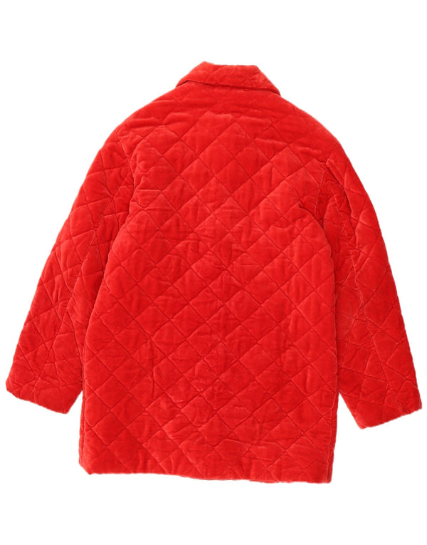 Husky Damen Samt-Steppjacke UK 14 Mittelrot