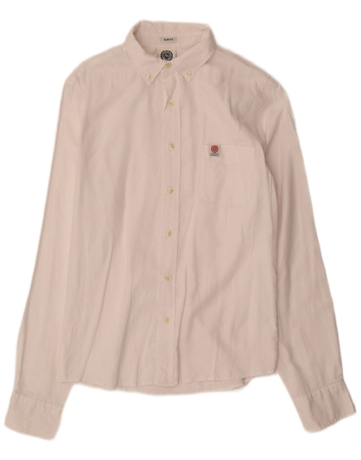 FRANKLIN MARSHALL Herren Slim Fit Hemd Mittelweiß