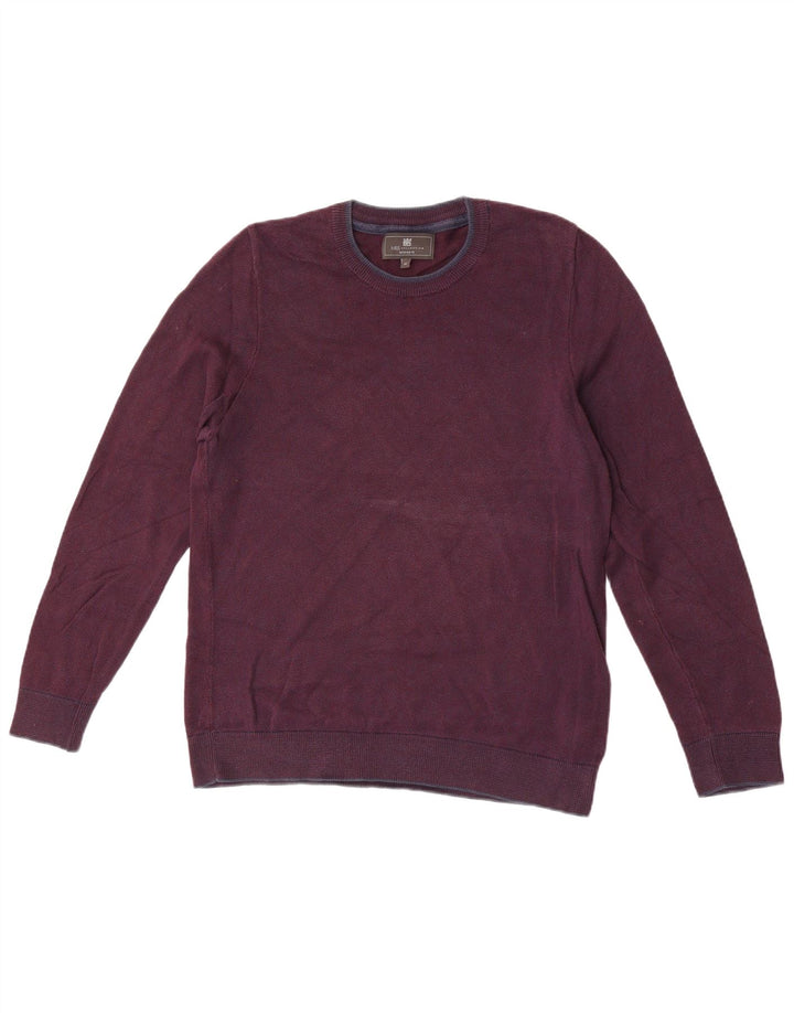 Marks & Spencer Herren-Pullover mit maßgeschneiderter Passform und Rundhalsausschnitt, mittelgroß, Burgunderrot