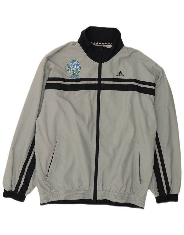 Adidas Herren Trainingsanzug Top Jacke UK 38/40 Mittelgrau