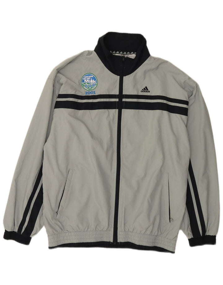 Adidas Herren Trainingsanzug Top Jacke UK 38/40 Mittelgrau