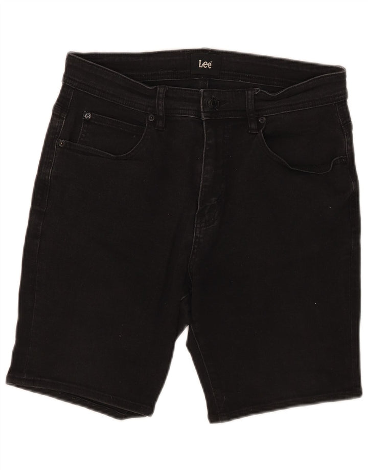 Lee Damen Denim-Shorts, Größe L, W32, schwarze Baumwolle