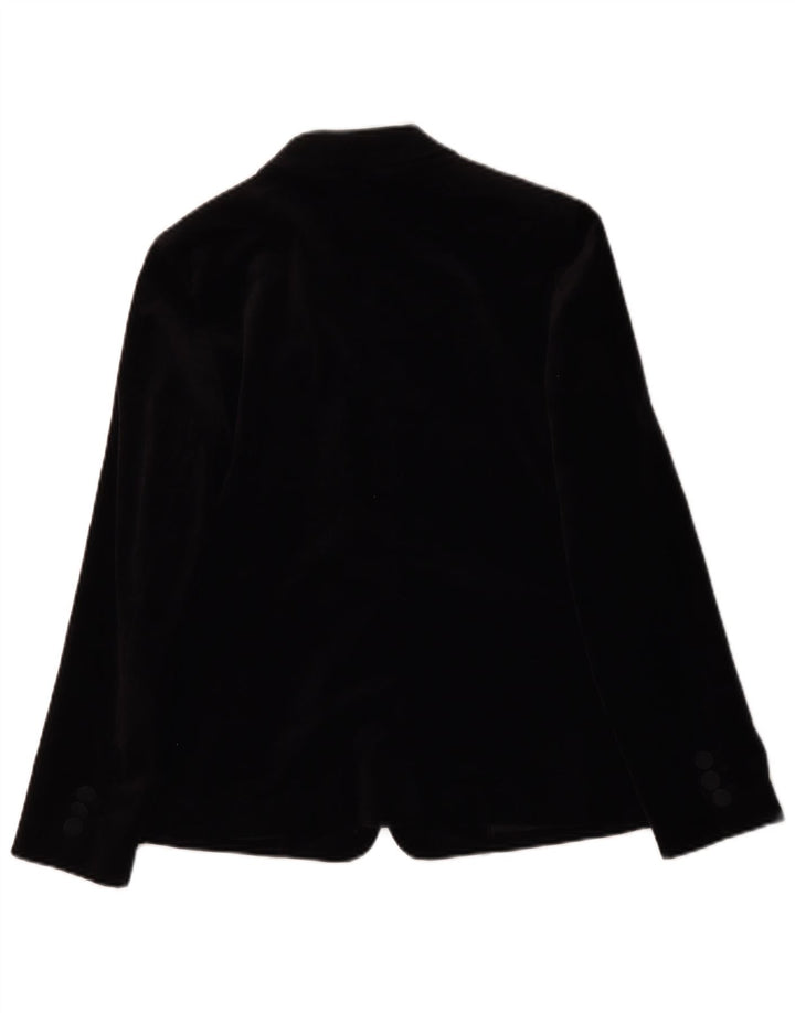 Marks & Spencer Damen-Blazer aus Samt mit 1 Knopf, Gr. 10, Schwarz