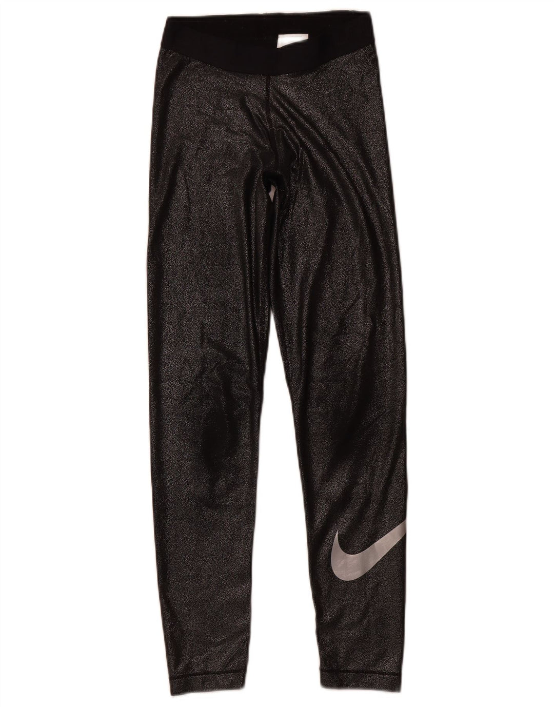 NIKE Womens Dri Fit Graphic Leggings UK 8 Small Schwarz Polyester