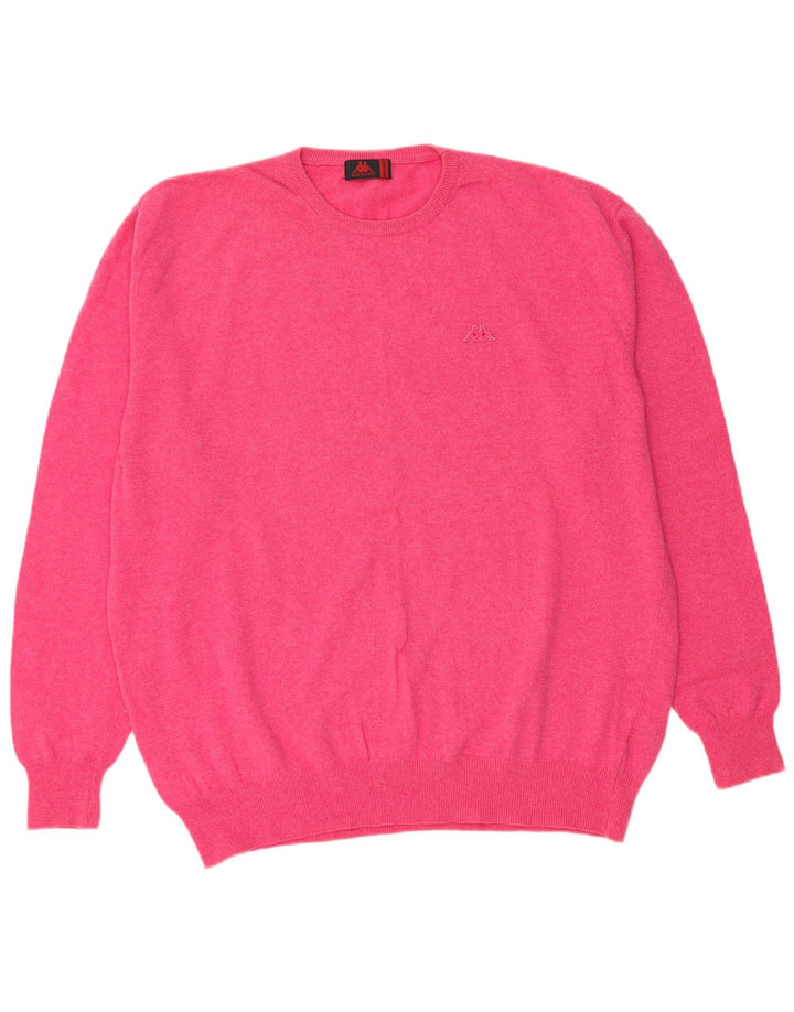 KAPPA Damen-Pullover mit Rundhalsausschnitt, UK 22 3XL, rosa Lammwolle