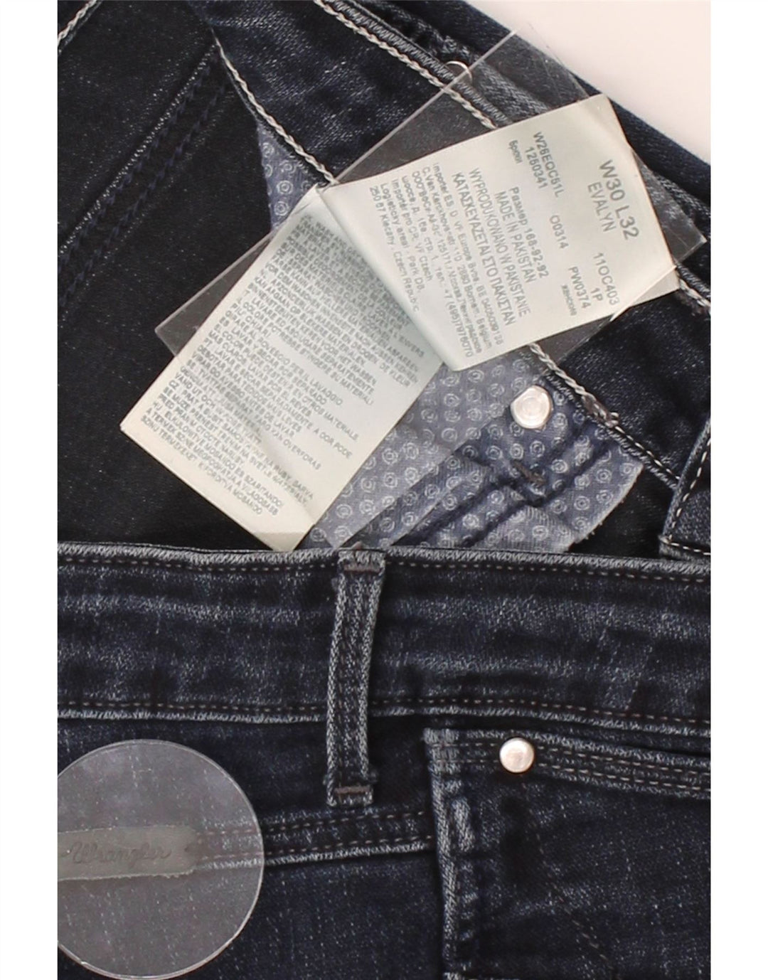 WRANGLER Womens Evalyn Slim Jeans W30 L32 Navy Blue Cotton Vintage Wrangler and Second-Hand Wrangler from Messina Hembry 