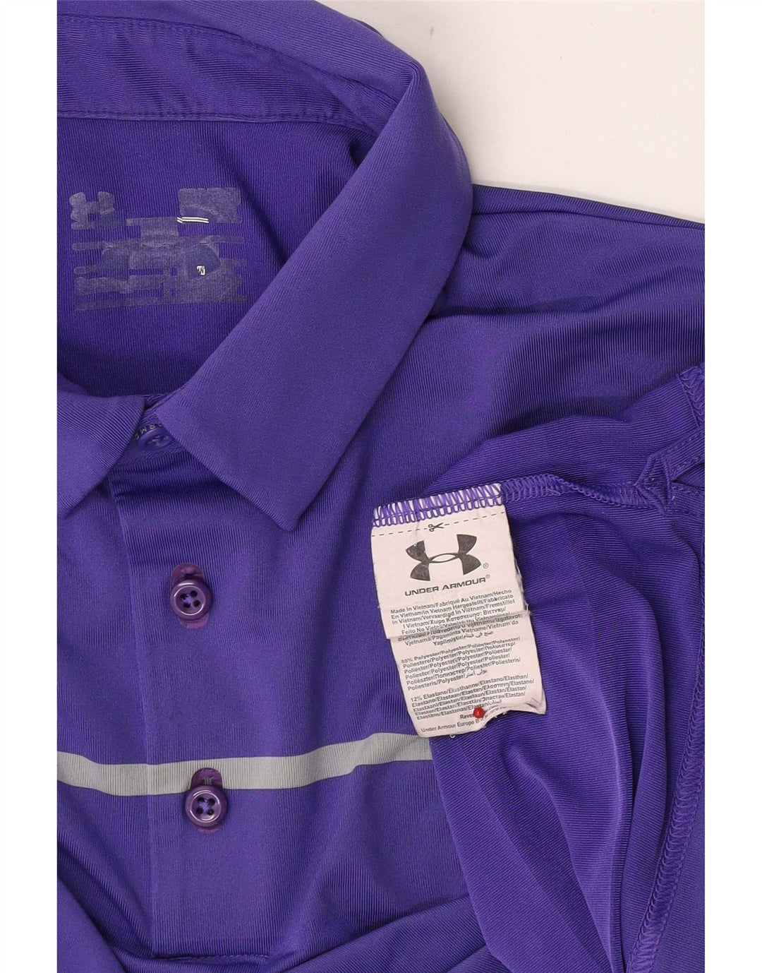 Under Armour Herren-Poloshirt, klein, lila, gestreift, Polyester