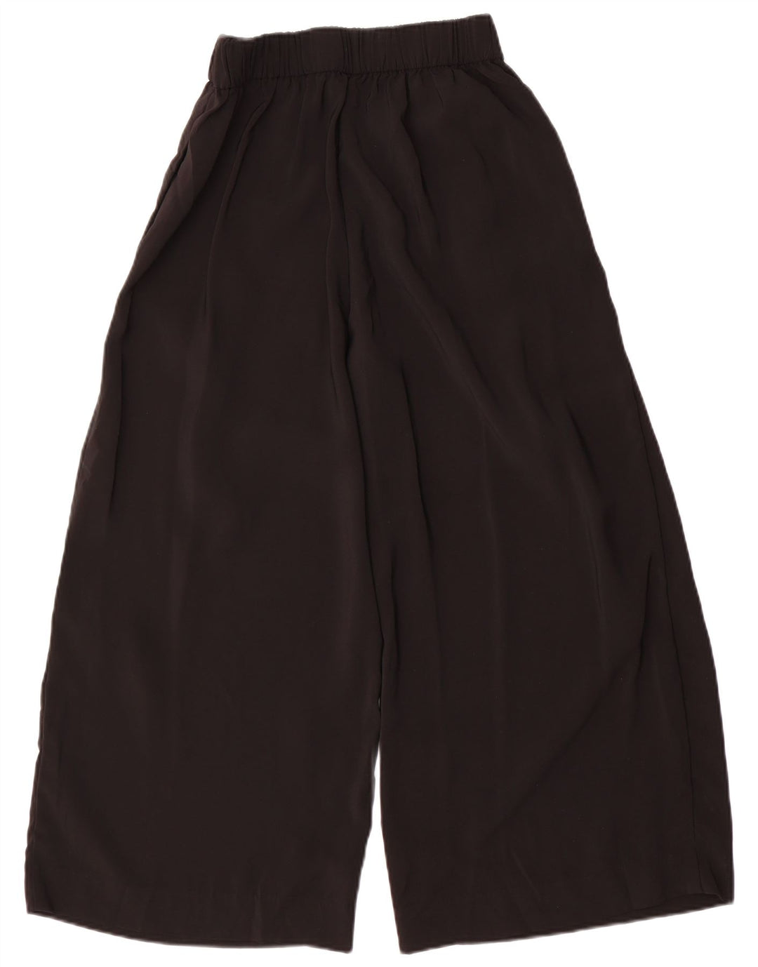 Zara Damen-Hose mit weitem Bein, kurz geschnitten, Größe M, W30, L24, Schwarz, Polyester