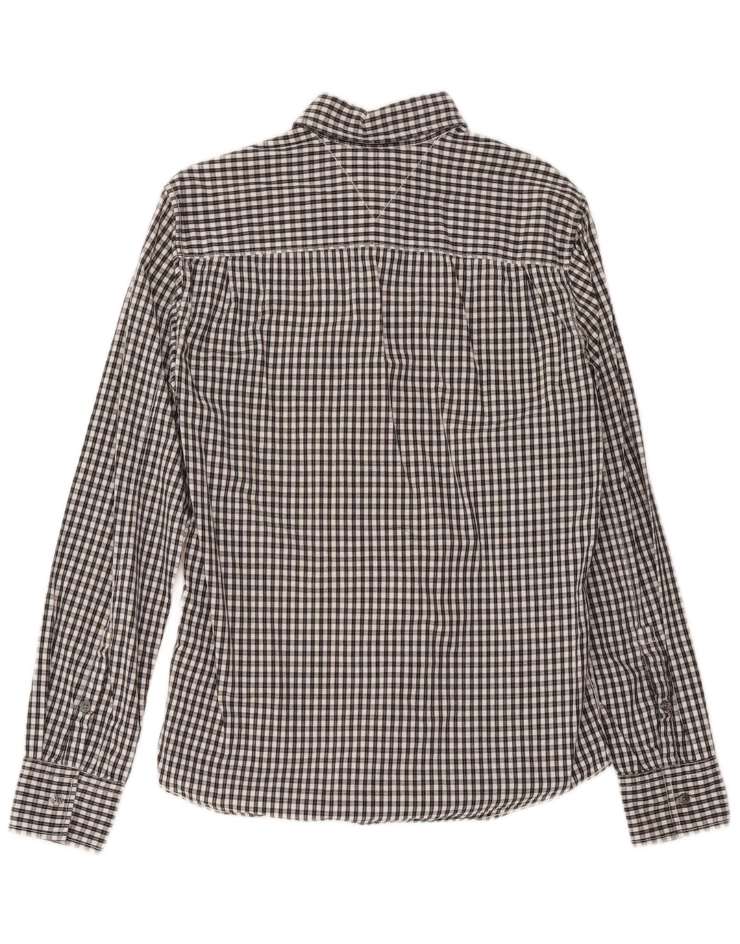 Tommy Hilfiger Herrenhemd aus mittelblauer Gingham-Baumwolle