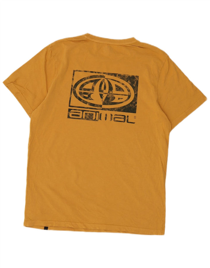 Animal-Grafik-T-Shirt-Oberteil für Herren aus mittelgelber Baumwolle