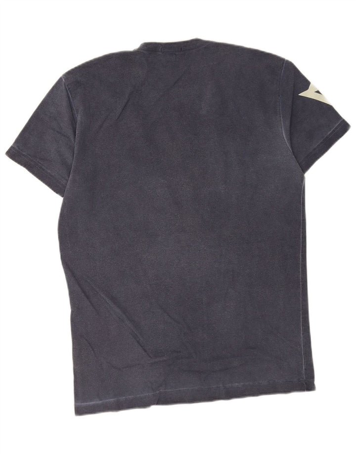 Dainese Herren Grafik-T-Shirt-Oberteil aus mittelblauer Baumwolle
