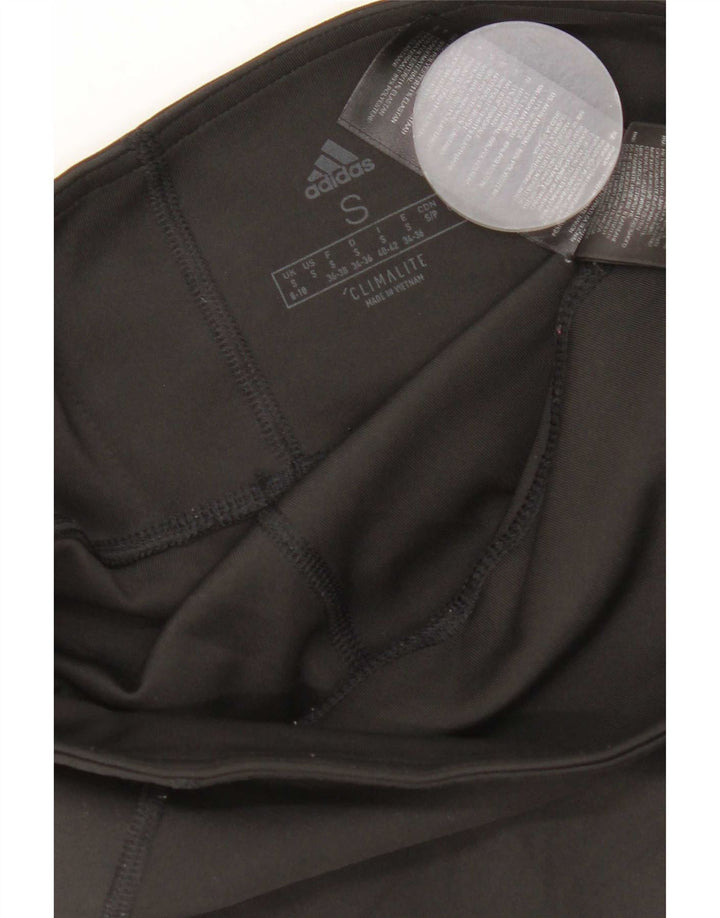 Adidas Damen Climalite Capri Leggings UK 8/10 Small Schwarz Polyester