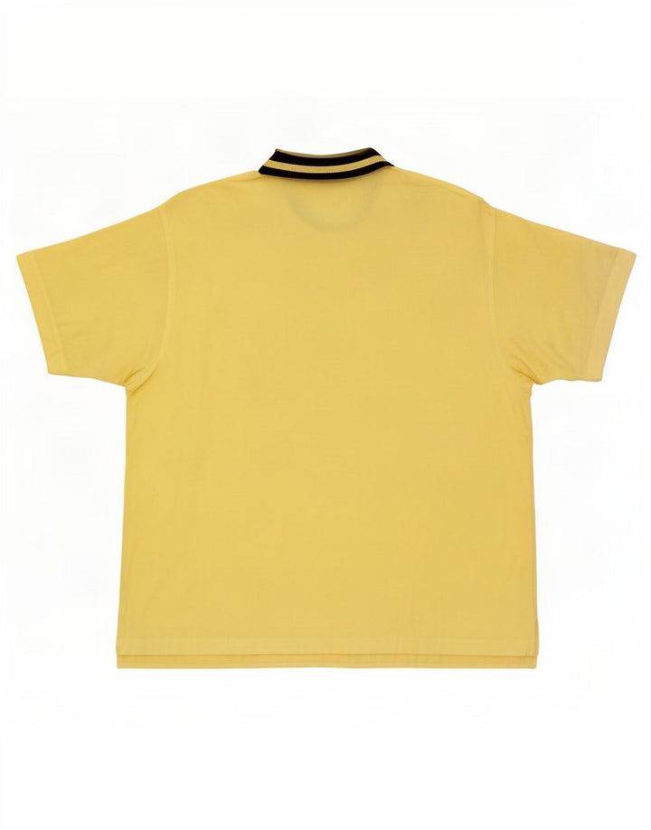 Vintage-Herren-Kurzarm-Pulloverhemd mit Grafik, Mittelgelb, Farbblock