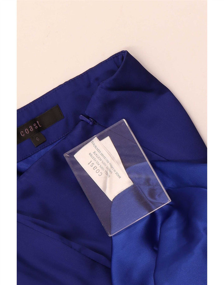 Coast Damen Asymmetrisches trägerloses Kleid UK 6 XS Blau Polyester