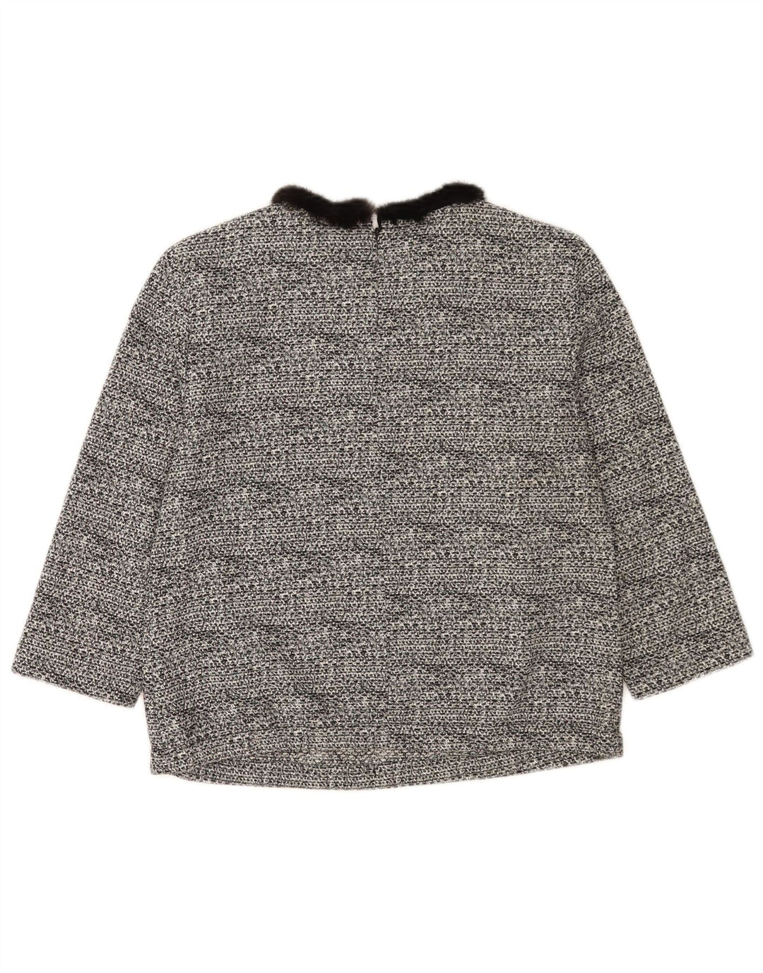 Cavalli Damen Crop 3/4-Ärmel-Blusenoberteil IT 40 Small Schwarze Baumwolle